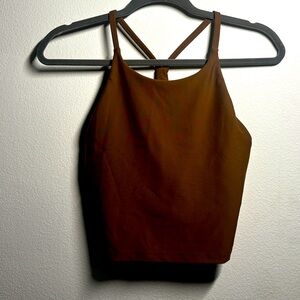 Old Navy Activewear Brown Racerback Cropped Top Tank/Sports Bra size M